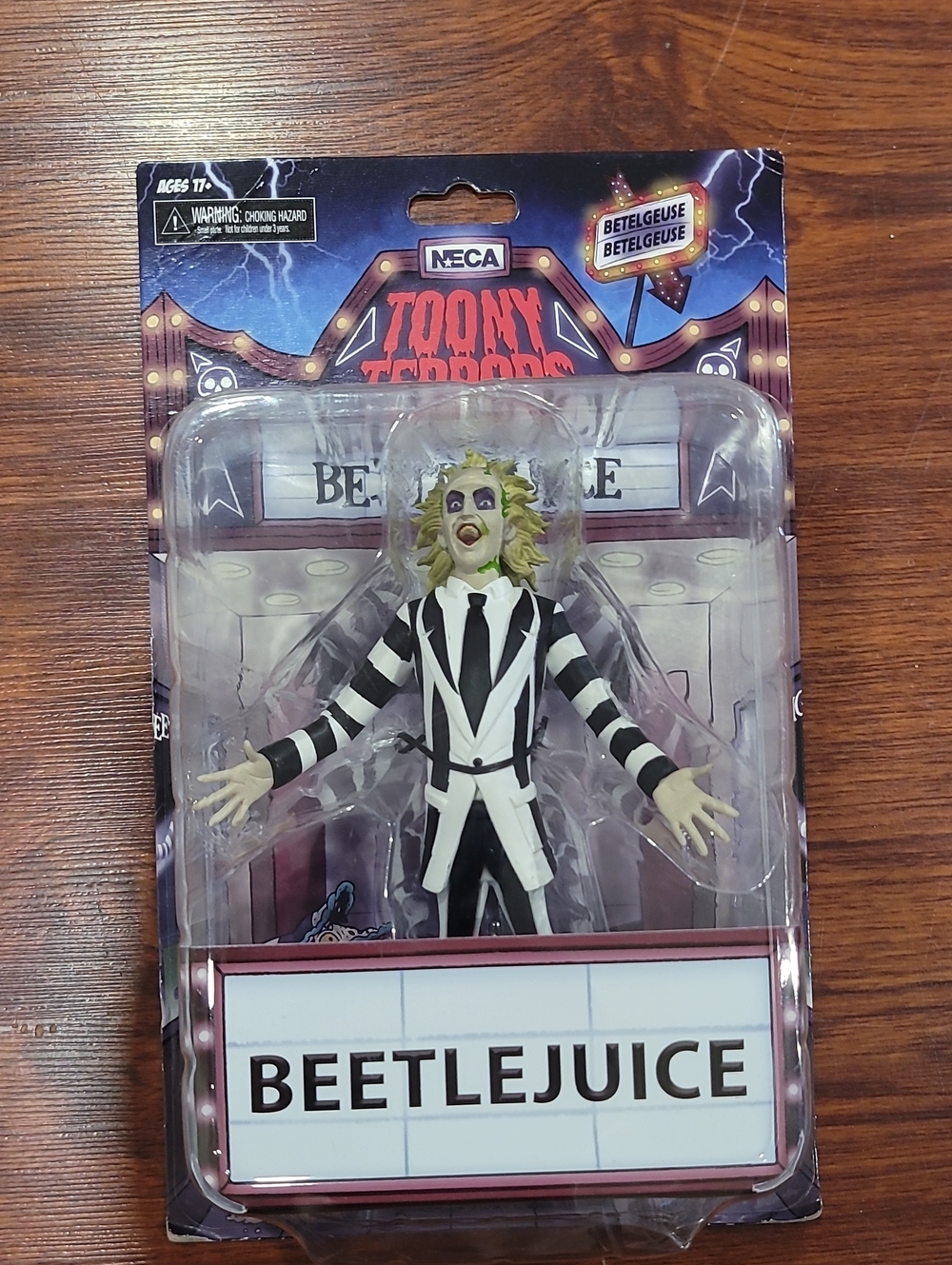 NECA Toony Terrors Beetlejuice Figure - Black & White Striped Suit